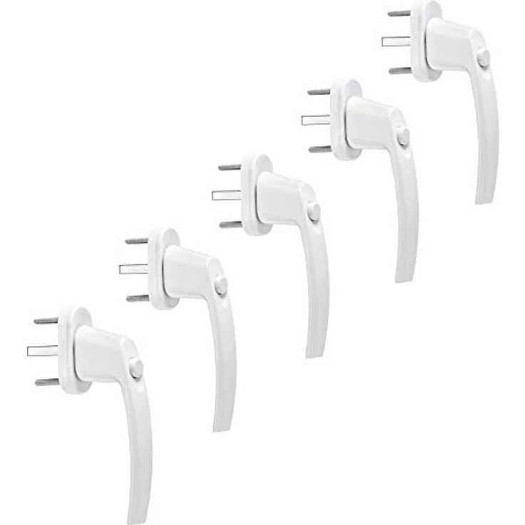 5 x Fenstergriff mit Druckknopf und 45° Raster 28 x 151 x 62 mm weiß Aluminium Türgriff Terassentürgriff Fensteroliven von SO-TECH® – Bild 1