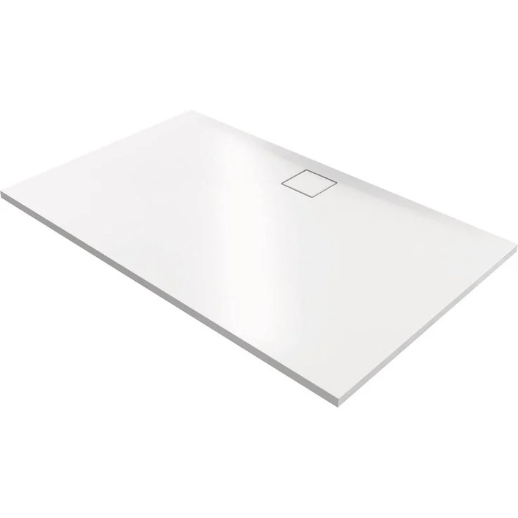 Hüppe EasyFlat Duschwanne, rechteckig, 1800x900mm, weiss glänzend, rutschfeste Oberfläche, flacher Ablauf an der langen Seite