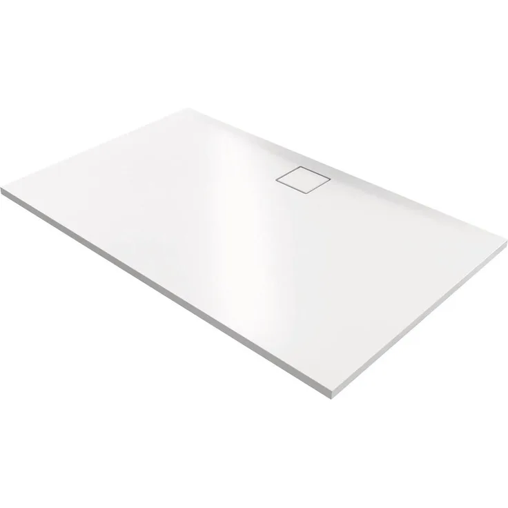 Hüppe EasyFlat Duschwanne, rechteckig, 1800x900mm, weiss glänzend, rutschfeste Oberfläche, flacher Ablauf an der langen Seite