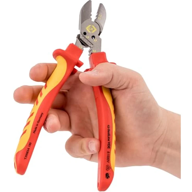 C.K RedLine VDE Combicutter 3 Max, 180 mm, VDE-geprüfte Zange mit verbessertem Griffdesign und Schraubenschneider – Bild 2