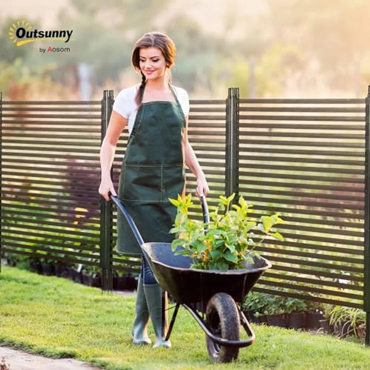 JTI GmbH Gartenzaun Steckzaun dekorativ 93 x 150 cm, Teichzaun mit Fuß für Balkon Terrasse in Braun, aus robustem Stahl mit PE-Beschichtung – Bild 3