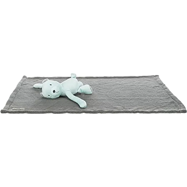 TRIXIE 37110 Junior Kuschel-Set Decke/Bär, Plüsch, 75 × 50 cm, grau/Mint