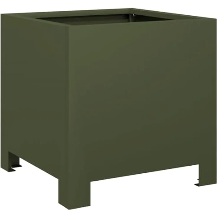 vidaXL Pflanzkübel Olivgrün 30x30x30 Stahl, rostbeständig und mit viel Platz – Bild 1