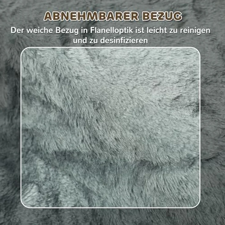 PawHut Hundetreppe 3-stufig, 35 cm Katzentreppe für Bett und Sofa, Haustiertreppe für Hunde und Katzen bis 5 kg, Plüschoptik, Hellgrau – Bild 4