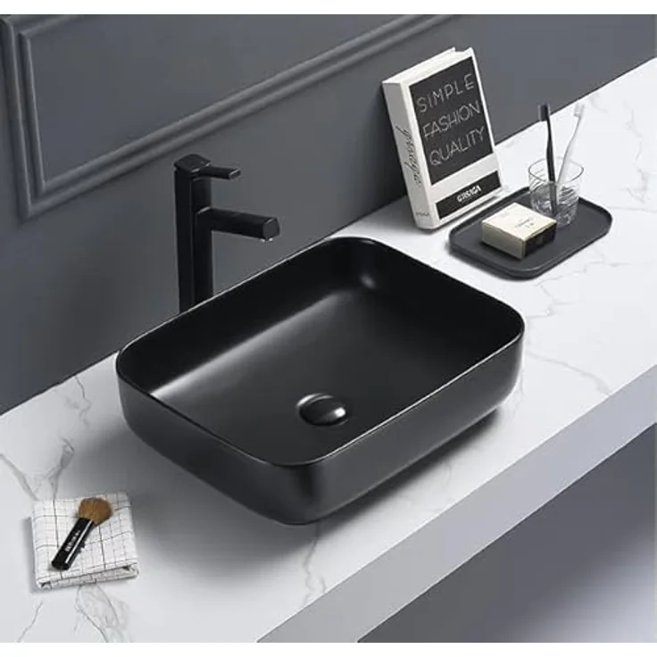 VEROSAN PRO Glaros Aufsatzwaschtisch, Keramik, Black matt, 50x39 cm