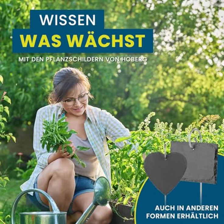 in-trading Handelsgesellschaft mbH Hoberg Schiefer-Pflanzschilder, 10er Set - witterungsbeständig & wiederverwendbar – Bild 8