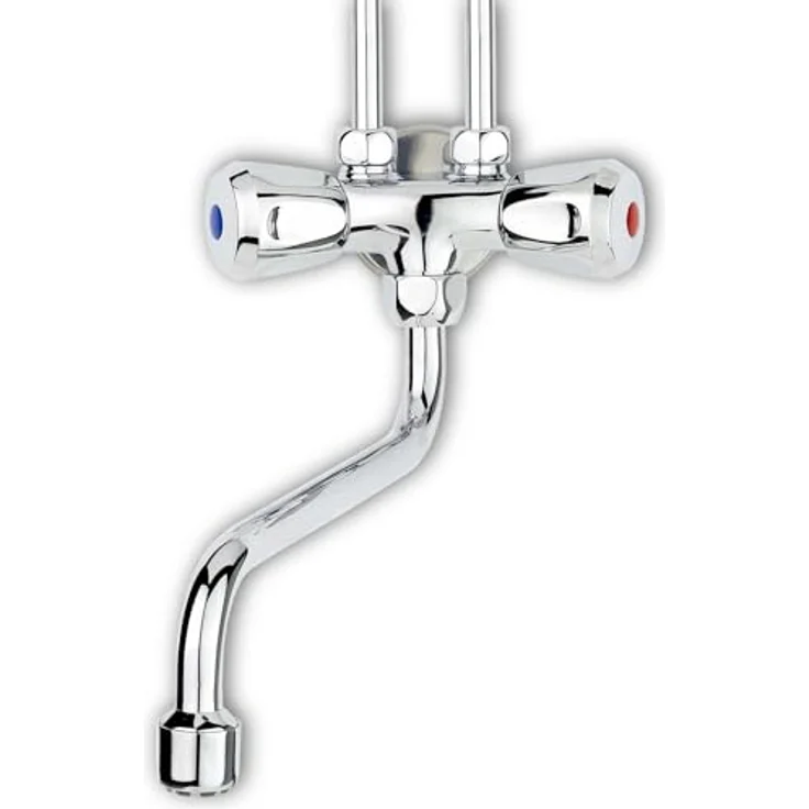 Thermoflow Qmix10, Spültischarmatur mit druckloser Zweiknopfmischung und stufenloser Temperaturregelung, Chrom – Bild 1