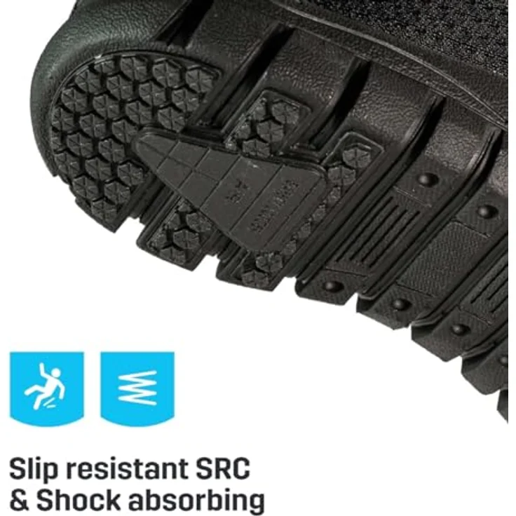 Safety Jogger KASSIE O1 A SRC Sicherheitsschuh, atmungsaktiv, rutschfest, ergonomische Laufsohle, schwarz – Bild 3