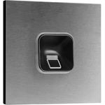 EKEY 204702 sLine Fingerprintset (Fingerprint Schwarz, Gira 106 Sprechanlagenmodul Edelstahl V2A, Controller), Biometrische Zutrittslösung für Sprechanlage Gira, 0,4 W, 12-24 V, Schwarzer Fingerprint