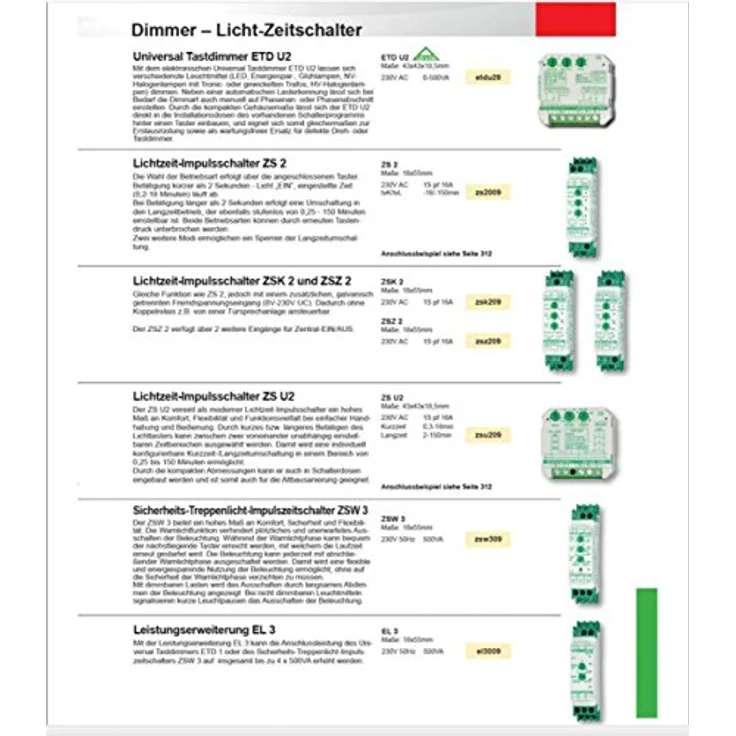Schalk ZSK 2, Lichtzeit-Impulsschalter mit 3 Modi, DIN-Schiene, 8-230 V, 16 A, 0,25-150 min Zeitbereich – Bild 2