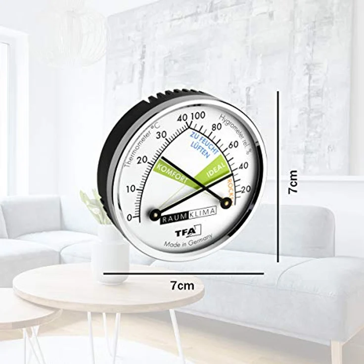 TFA 45.2024 Analoges Thermo-Hygrometer mit Metallring – Bild 3