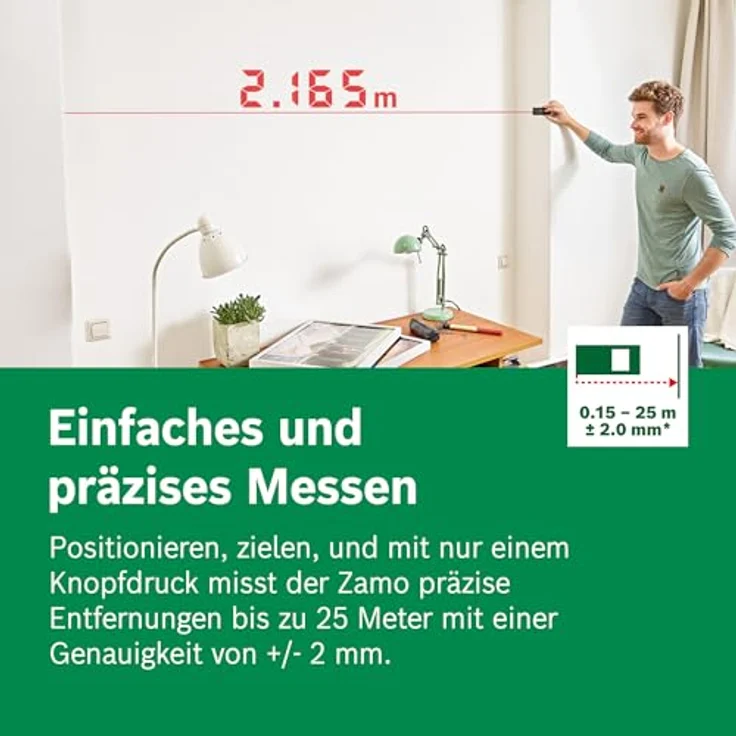 Bosch Home & Garden Zamo Set Laser-Entfernungsmesser mit Messbereich bis 25 m, IP54 - Preisvergleich – Bild 4