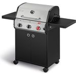 Enders® Gasgrill Chicago Next 3 R Turbo, 3-Edelstahlbrenner, doppelwandige Garhaube, 2 abklappbare Seitenablagen, integriertes Thermometer, 10,6 kW Switch Grid™, 800° Grad Turbo Zone™ #89346