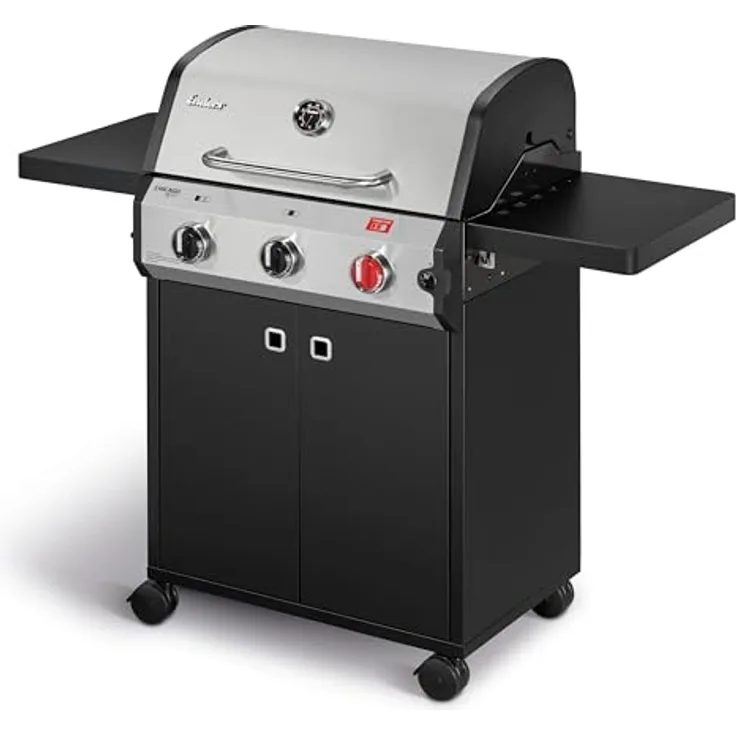 Enders® Gasgrill Chicago Next 3 R Turbo, 3-Edelstahlbrenner, doppelwandige Garhaube, 2 abklappbare Seitenablagen, integriertes Thermometer, 10,6 kW Switch Grid™, 800° Grad Turbo Zone™ #89346 - Preisvergleich