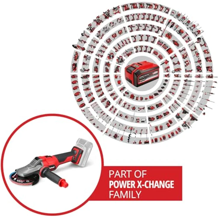 Einhell Akku-Winkelschleifer TP-AG 18/125 F Li BL-Solo, leistungsstarker Flachkopf-Winkelschleifer – Bild 2