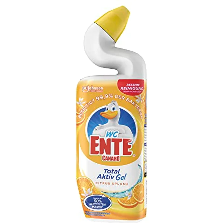 WC Ente Total Aktiv Gel WC-Reiniger, 0,75 l, effektiver Sanitärreiniger gegen Kalk und Keime