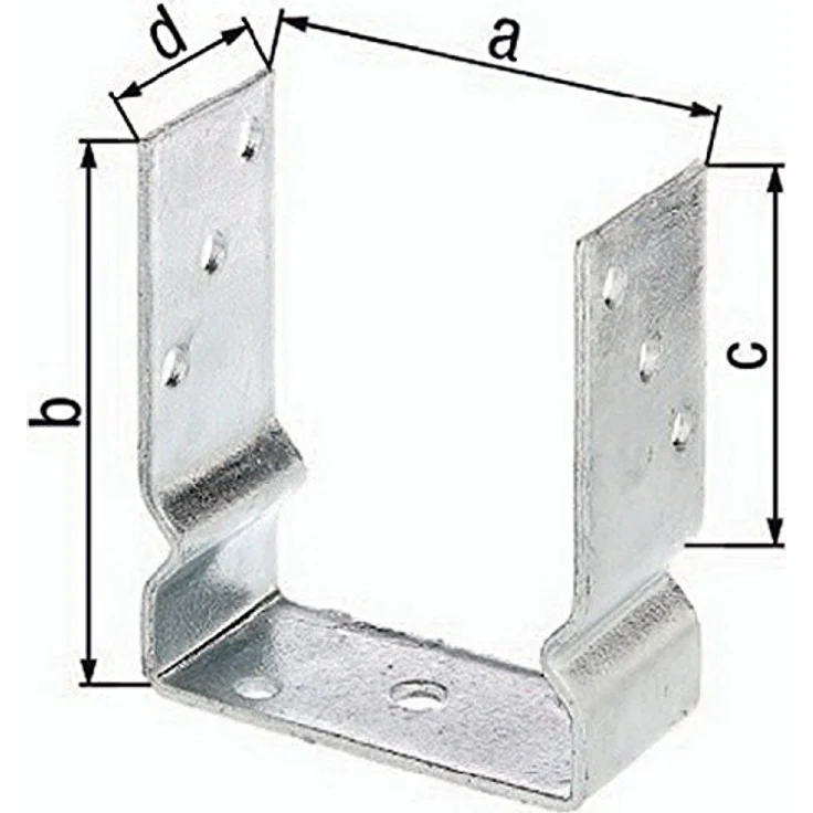 GAH-Alberts 217648 U-Pfostenträger, zum Aufschrauben, feuerverzinkt, lichte Breite: 121 mm – Bild 2