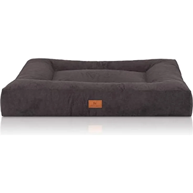 Knuffelwuff orthopädisches Hundebett Sofia M-L 80 x 60cm Schwarz - Hundekissen für große, mittelgroße und kleine Hunde - Waschbar – Bild 2