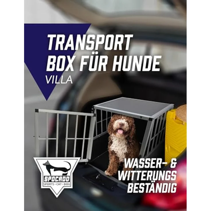 Spocado Villa Hunde Transportbox - Sicherer, bequemer Transport für deinen Hund - Stabile Konstruktion, leicht, langlebig und einfach zu reinigen (69 x 60 x 54 cm) - Weiß – Bild 2