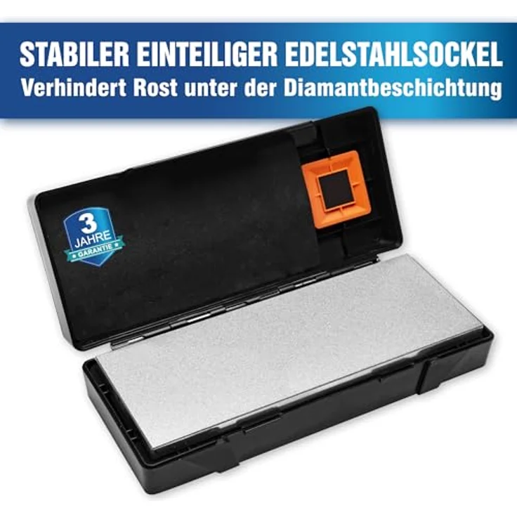 SHARPAL 162N Diamant-Schleifstein Set, Dual Körnung 325/1200 mit rutschfester Basis und Winkelführung, 20,3 cm x 7,6 cm – Bild 5