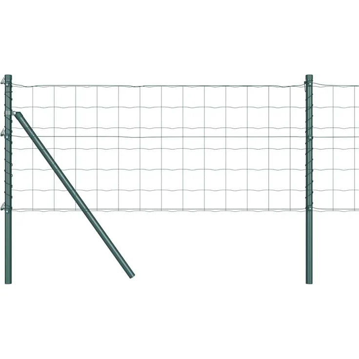 vidaXL Bodenmontierter Euro-Zaun, 25 x 0,4 m, PVC-beschichteter Stahl, wetterfest und rostbeständig, grün