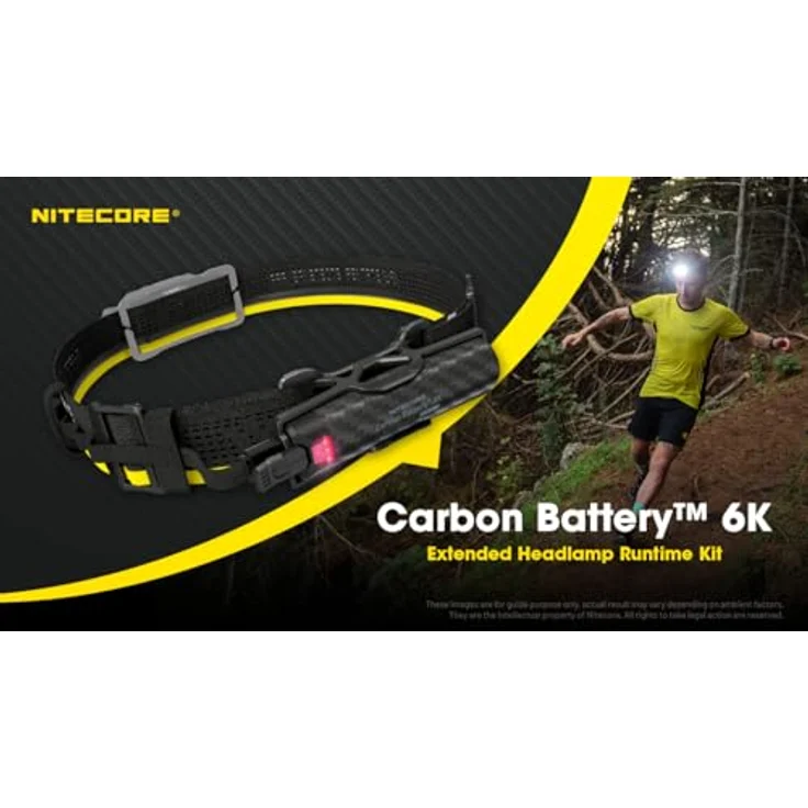 Nitecore Carbon Battery™ 6K Extended Headlamp Runtime Kit, leichtes Taschenlampen-Zubehör mit 6000 mAh Lithium-Ionen-Akku und USB-C Ladeanschluss – Bild 4