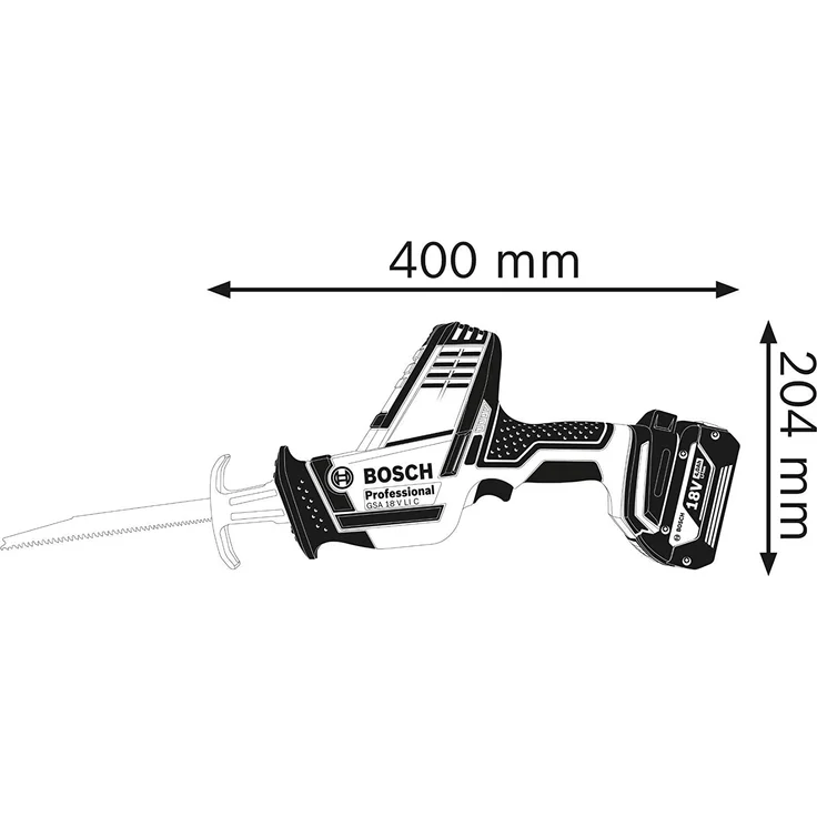 Bosch Professional 18V System Akku Säbelsäge GSA 18 V-LI C (Compact Version, 3x Säbelsägeblatt, ohne Akkus und Ladegerät, im Karton) – Bild 4