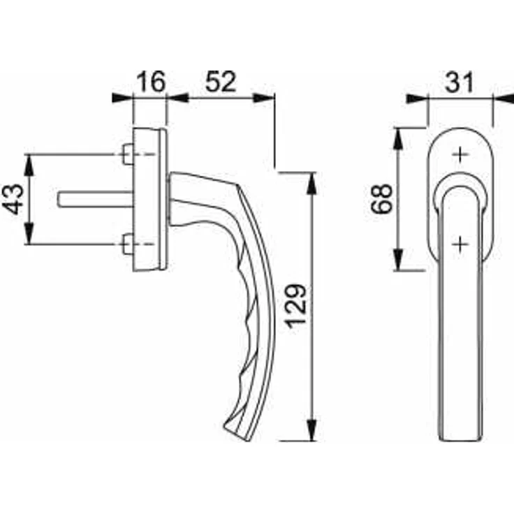 Hoppe Fenstergriff 099-US952 F1 NA7503 7-032-042 9999 – Bild 1