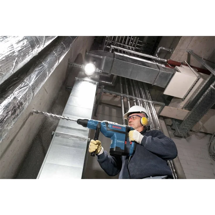 Bosch Professional Bohrhammer GBH 8-45 DV (1.500 Watt, Bohr-Ø in Beton mit Hammerbohrern: 12-45 mm, Schlagenergie max.: 12,5 J, SDS-max., inkl. Fetttube, Zusatzhandgriff, Koffer) – Bild 6