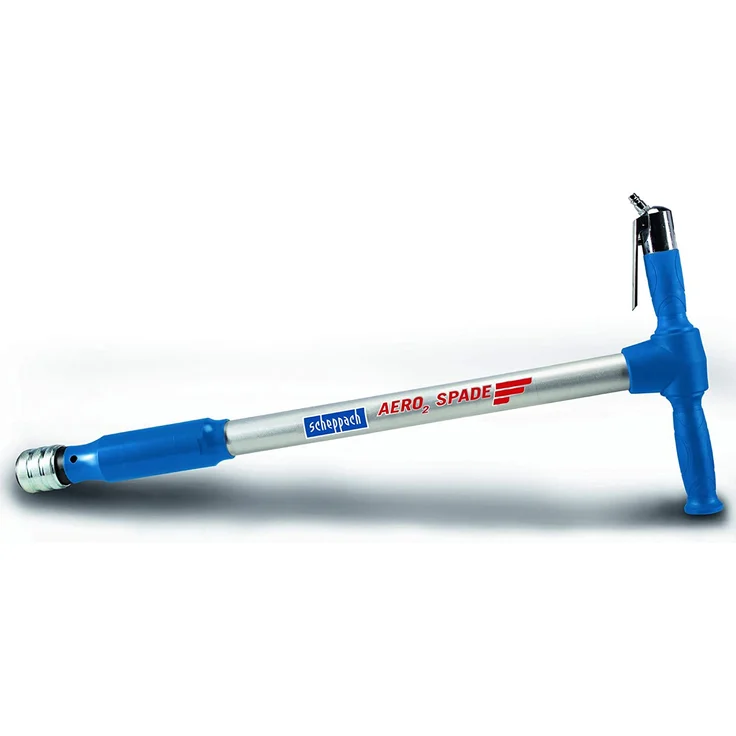 Scheppach Druckluft-Spaten Aero²Spade für den Kompressor (Drucklufthammer 27 Joule, 6,3 bar, Kombi-Gerät mit Schnellwechselsystem, Druckluftmeissel inkl. 5 Werkzeugaufsätze Set) – Bild 3