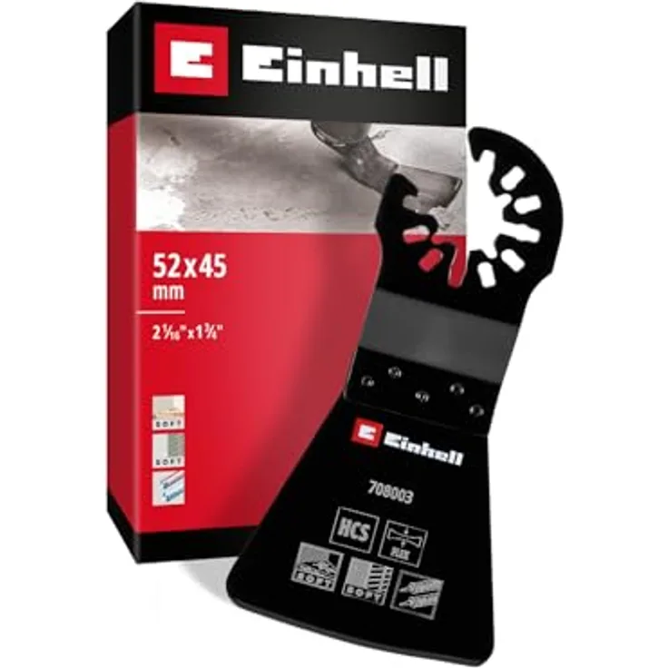 Einhell Flexibler Schaber 52mm, Langlebiger Kohlenstoffstahl, Open Back Schnellwechselfunktion, Geeignet für Multitools