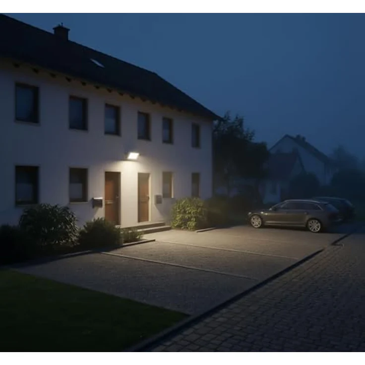 Theben theLeda B20 Dual WH, LED-Strahler mit 20 Watt, umschaltbar auf 3000 K (warmweiß) und 4000 K (neutralweiß), DarkSky-Funktion, Diffuser-Abdeckung, 90° Neigung, weiß – Bild 5