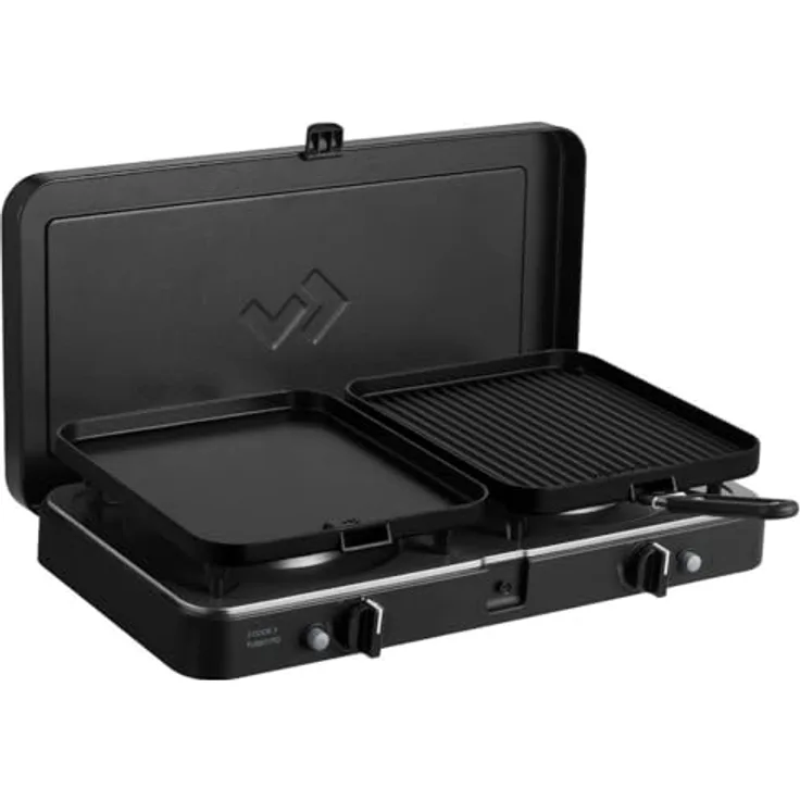 Cadac 2-Cook Turbo FFD Deluxe 30mbar BBQ Gasgrill Tischgrill Campinggrill 203F2C-20-EU, Leichtgewichtiges Tischmodell mit Turbo-Brennern, blau