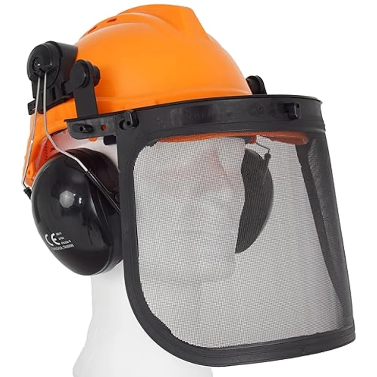 Forsthelm Forstschutzhelm mit Visier und Gehörschutz Schutzhelm Größe verstellbar 50-66 cm Sicherheitshelm – Bild 1