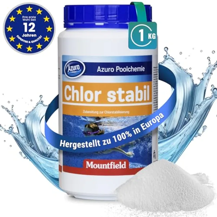 AZURO Chlor Stabil 1 kg Desinfektion Wasserpflege Poolpflege