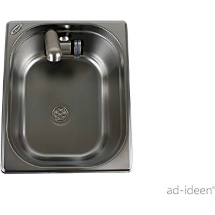 ad-ideen Waschbecken Camping Miniküche 230V Bausatz, Edelstahl, 325x265x150mm für T4 T5 T6 – Bild 4