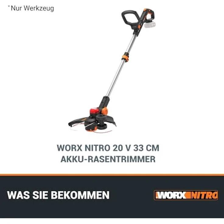Worx Nitro WG173E.9 Akku-Rasentrimmer, 33 cm Arbeitsbreite Faden, 3-IN-1 Funktion, bürstenloser Motor – Bild 6