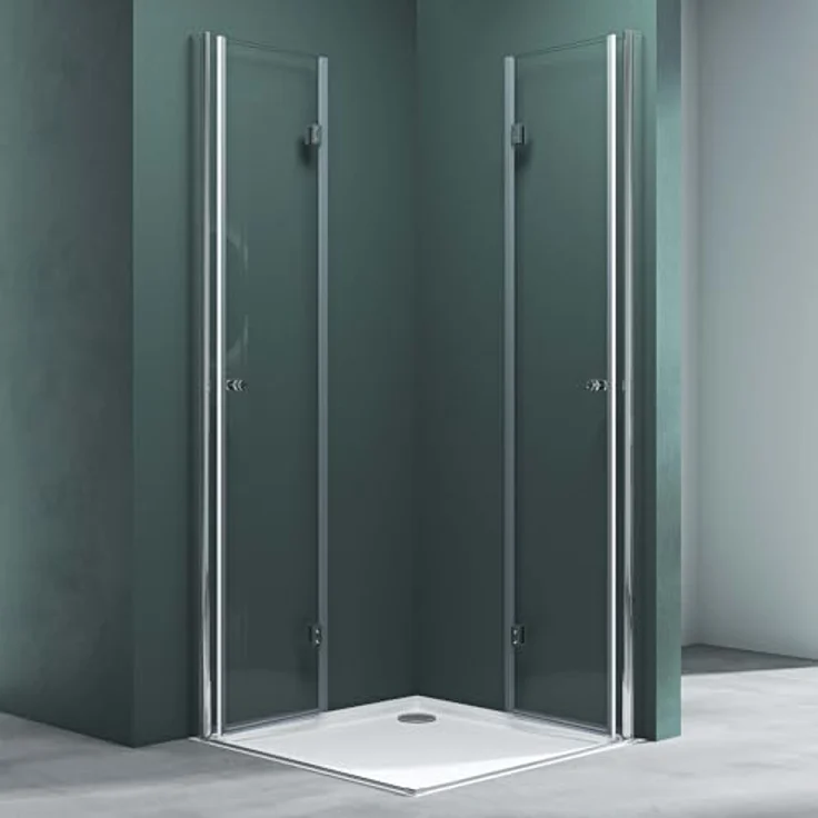 Mai & Mai Duschkabine Falttür 180° Klarglas 80x90x190cm, ESG Klappbar & Faltbar mit Lotus-Effekt, NANO-Beschichtung, barrierefreier Eckeinstieg R26 – Bild 2