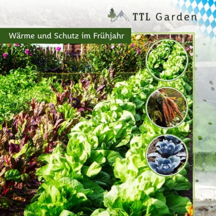 TTL GARDEN Pflanztunnel Set, 12 Tunnelbögen 65x60 cm mit gelochter PE Folie & 36 Clips – Bild 5