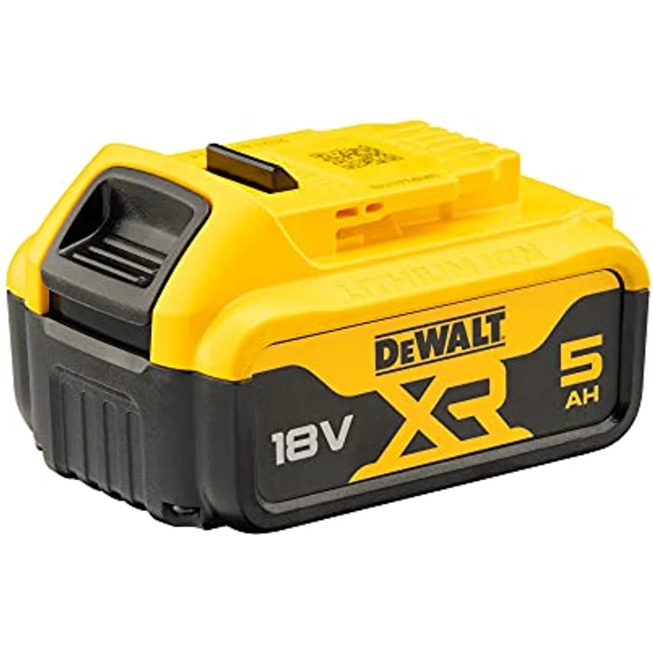 DeWalt Ersatzakku (18 Volt, 5,0 Ah Li-Ion, kompatibel mit allen 18 Volt XR Akku-Maschinen von DeWalt, mit Ladezustandsanzeige, kein Memory-Effekt und Selbstentladung) DCB184 - ohne Ladegerät – Bild 1