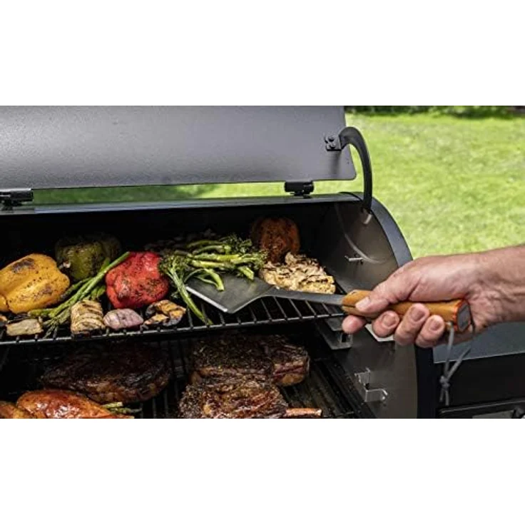 Traeger Grillwender Grillschaber, Edelstahl, GriffTeakholz – Bild 7
