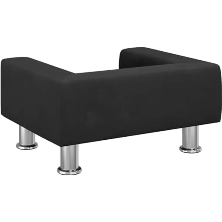 vidaXL Hundematratze, Samtbezug, massives Kiefernholz, 50 x 40 x 26,5 cm, Schwarz – Bild 6