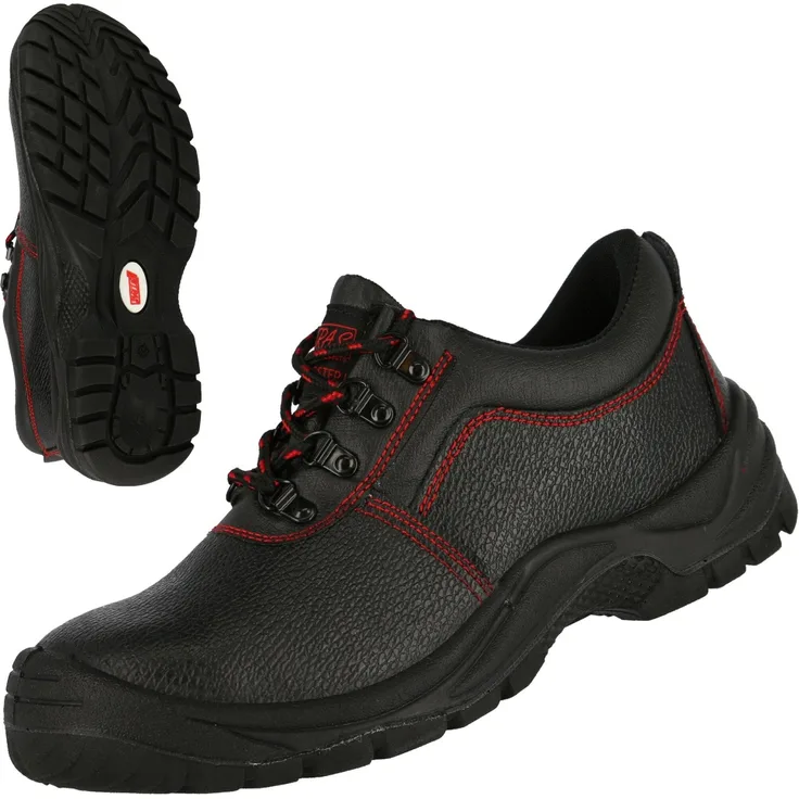 Nitras NITRAS BASIC STEP S3 Sicherheitshalbschuhe, schwarz, mit Stahlkappe und durchtrittsicherer Zwischensohle, Gr. 43