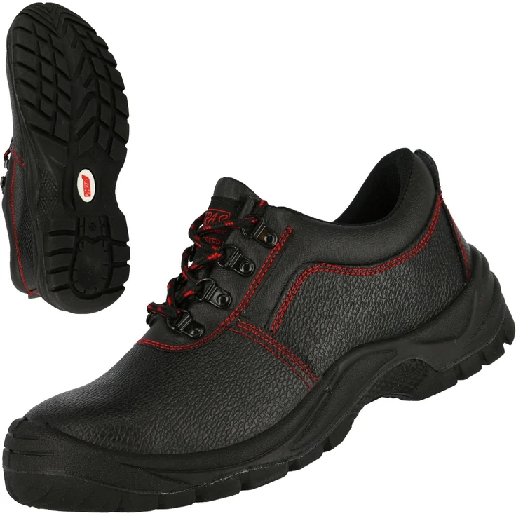 Nitras NITRAS BASIC STEP S3 Sicherheitshalbschuhe, schwarz, mit Stahlkappe und durchtrittsicherer Zwischensohle, Gr. 43