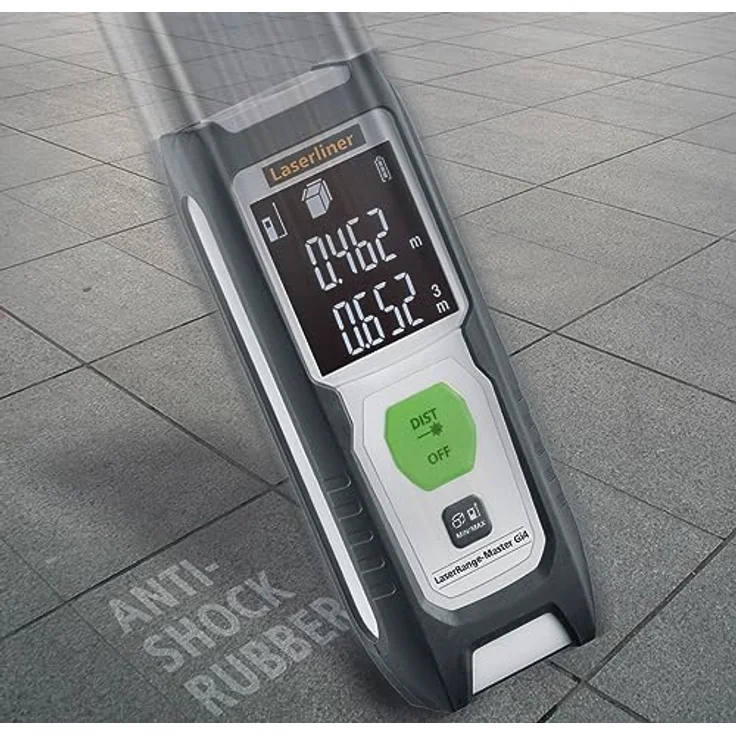 Laserliner Master Gi4, Laserentfernungsmesser 40m ± 2mm, grüne Lasertechnologie, IP40, mit LC-Display und gummiertem Gehäuse – Bild 4