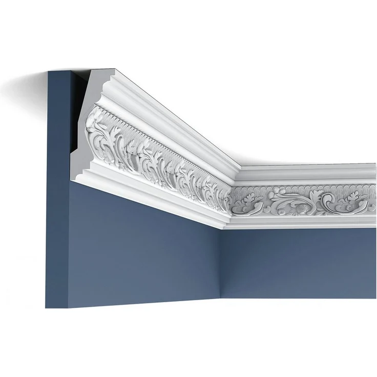 Orac Decor Zierleiste C201, Eckleiste im Rokoko-Stil, 2 m, Purotouch®, weiß, für Innen- und Außenbereich