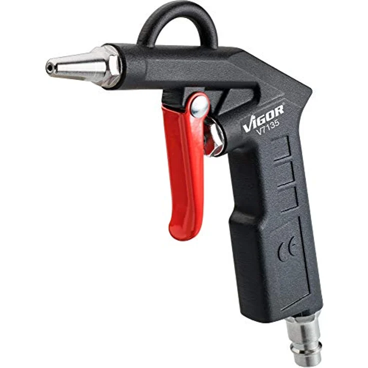 Vigor Ausblas-Pistole V7135, Druckluftwerkzeug mit Aluminiumgehäuse und kälteisolierendem Handgriff, Betriebsdruck 6 bar – Bild 1