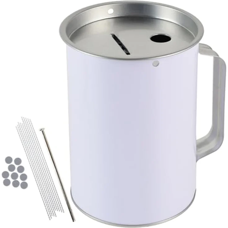 48000-07 Spendendose mit Griff, Spendenbüchse, Sammelbüchse, 14,5 x 10 cm, lichtgrau - HMF – Bild 2