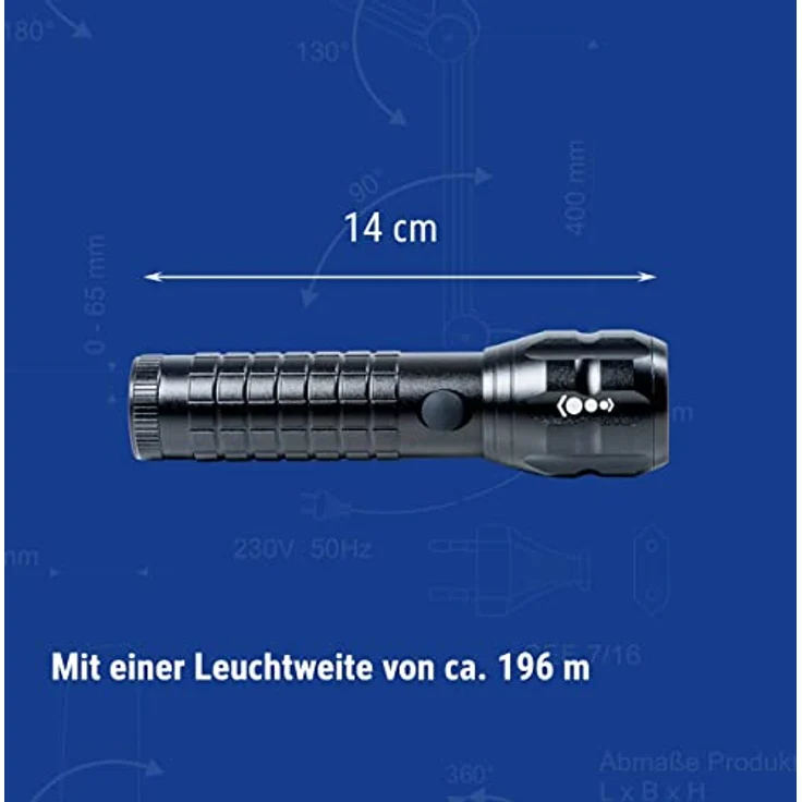 Maul LED-Taschenlampe MAULkronos S – outdoor-taugliche LED Taschenlampe für die semiprofessionelle Anwendung – helle Taschenlampe mit langer Leuchtdauer und Spritzwasserschutz (IPX4) – schwarz – Bild 5
