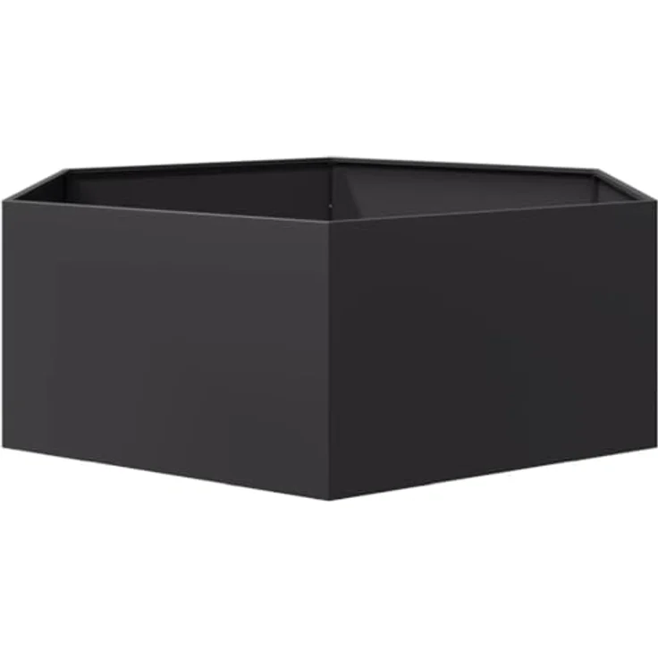 vidaXL Pflanzkübel Schwarz Sechseckig 138x120x45 Stahl, Witterungsbeständig und erhöhtes Design – Bild 5